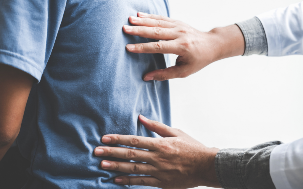 Patient sees chiropractor for posture correction. 