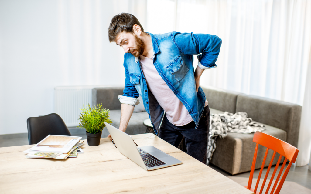 Man schedules appointment to see chiropractor for posture.